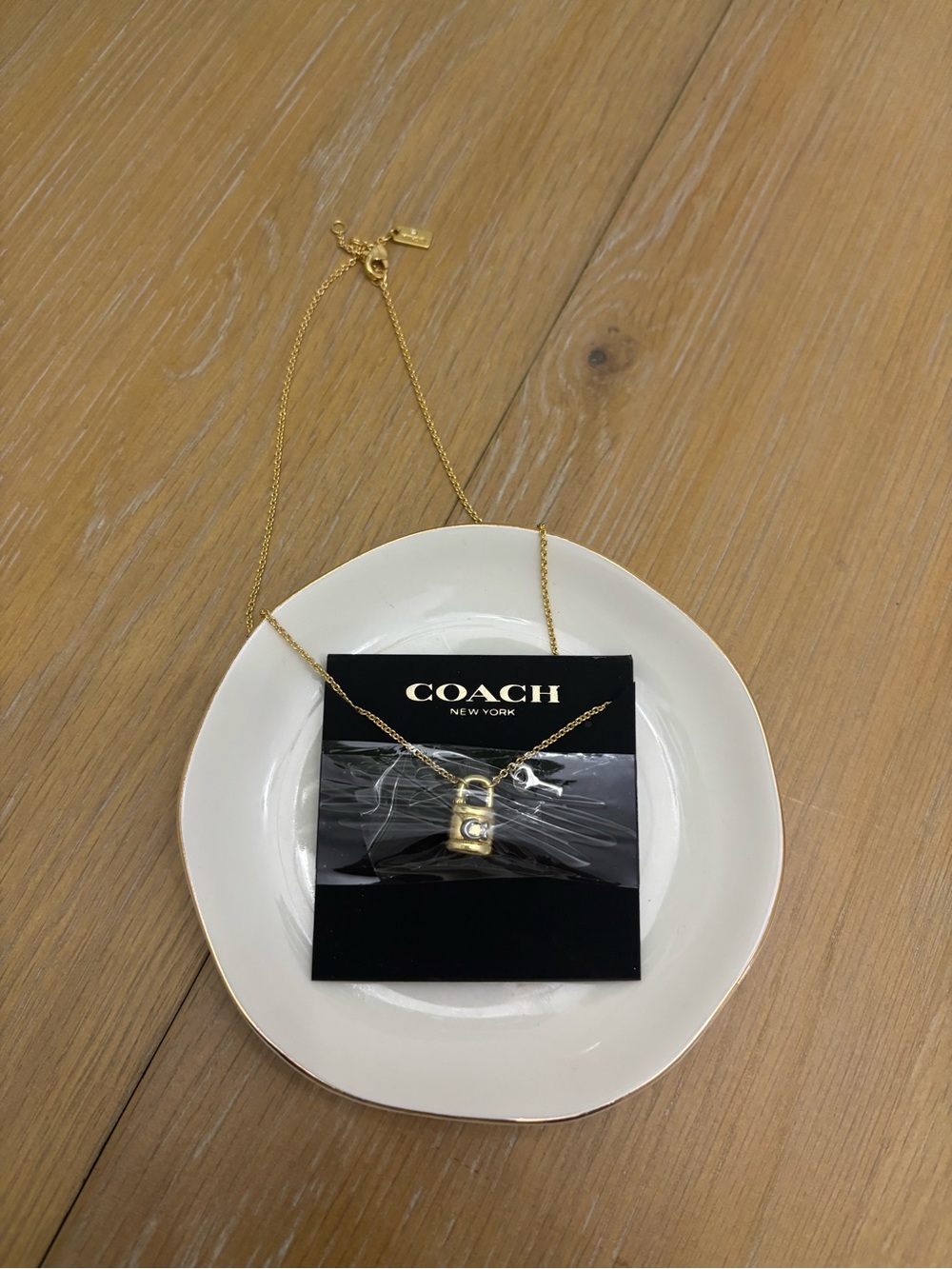 Coach Gold-tone Initial Charm Necklace